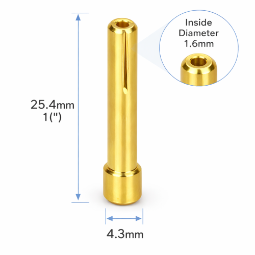 WP-9 TIG COLLET SHORT BRASS 1.6mm